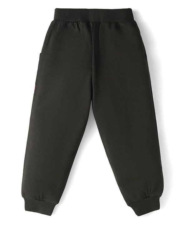 Babyhug Disney Terry Knit Full Sleeves Overlapped Sweatshirt & Lounge Pant with Minnie Mouse Graphics - Charcoal Grey