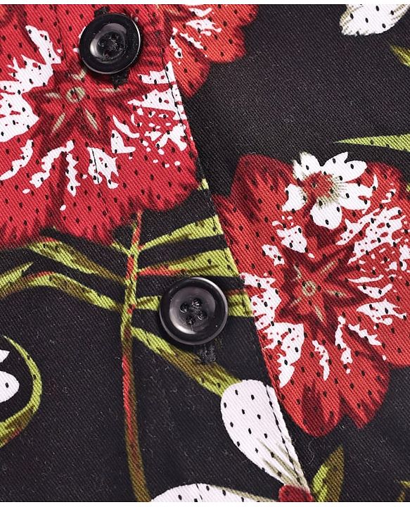 Babyhug Cotton Woven Frock & Full Sleeves Inner Tee With Floral Print - White