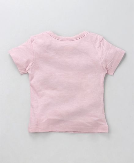 Babyhug Half Sleeves Tee New In Town Print - Pink