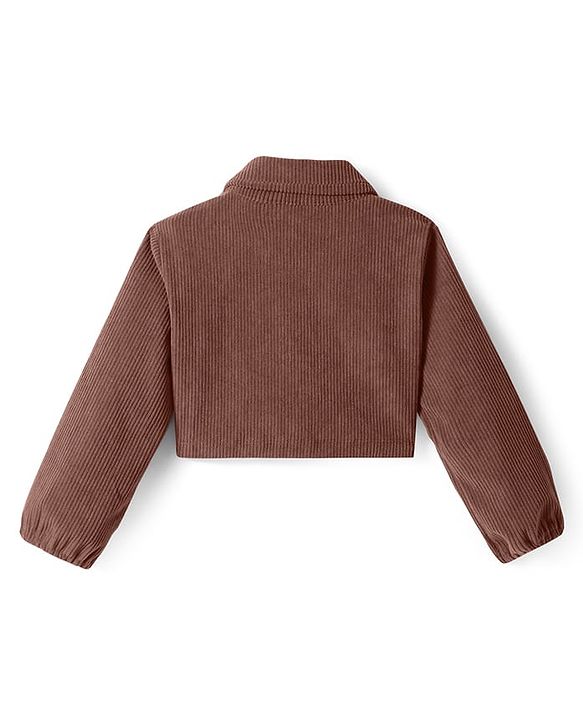 Babyhug Cotton Knit Full Sleeves Solid Shirt & Legging Set - Rust Orange