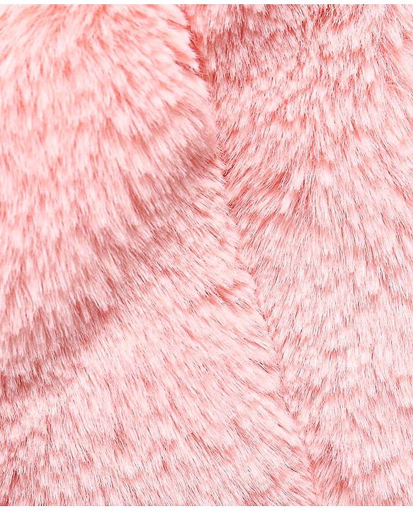 Babyhug Fur Woven Full Sleeves Solid Color Winter Jacket  - Pink