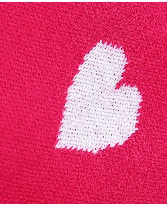 Babyhug Knit Full Sleeves Pullover Heart Design - Red