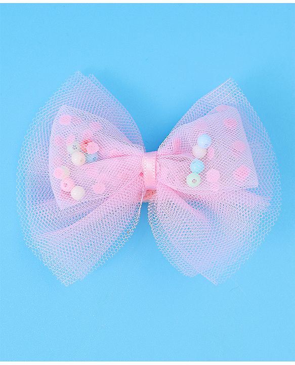 Babyhug Hair Pins And Clips With Bow & Heart Applique Pack of 5 - Pink