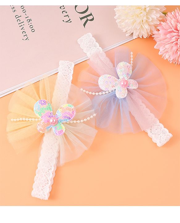 Babyhug Headbands With Butterfly Applique Pack of 2 - Pink