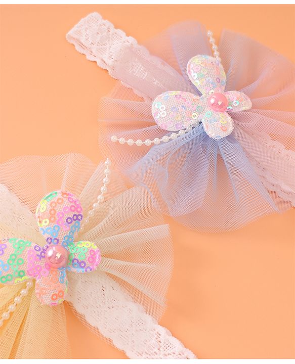 Babyhug Headbands With Butterfly Applique Pack of 2 - Pink