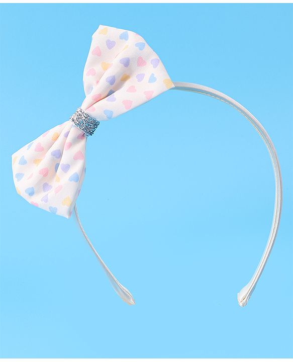 Babyhug Headband & Clips Combo Set Free Size with Bow Applique - Beige