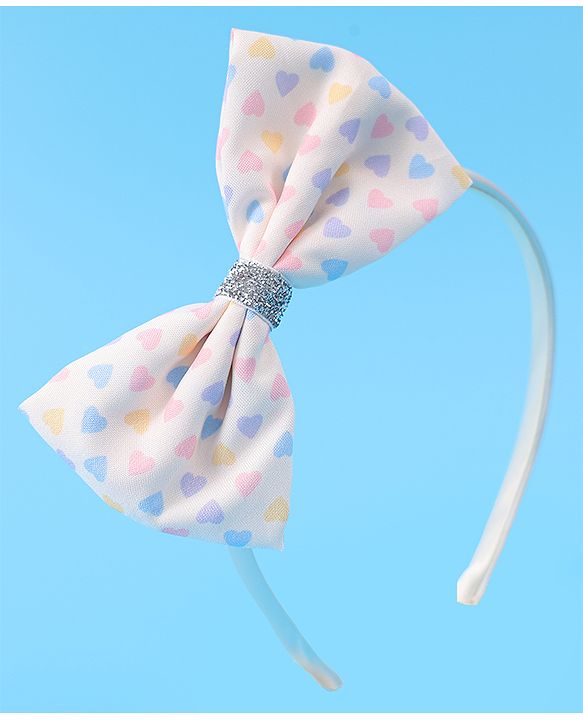 Babyhug Headband & Clips Combo Set Free Size with Bow Applique - Beige