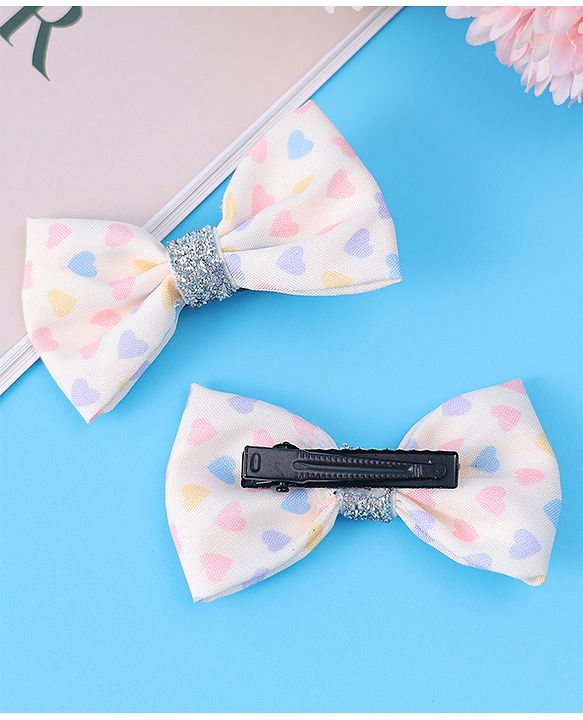 Babyhug Headband & Clips Combo Set Free Size with Bow Applique - Beige