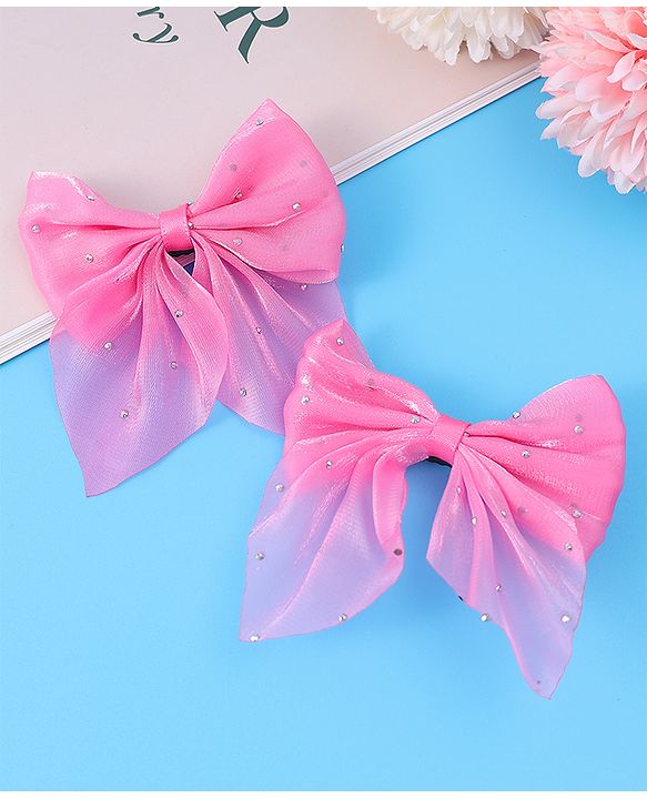 Babyhug Hair Clips & Sunglass Combo Set Free Size with Bow Applique - Pink