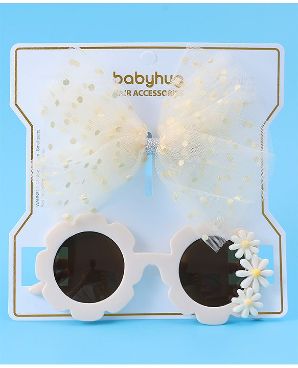 Babyhug Hair Accessories Combo Set Free Size with Bow Applique - Beige
