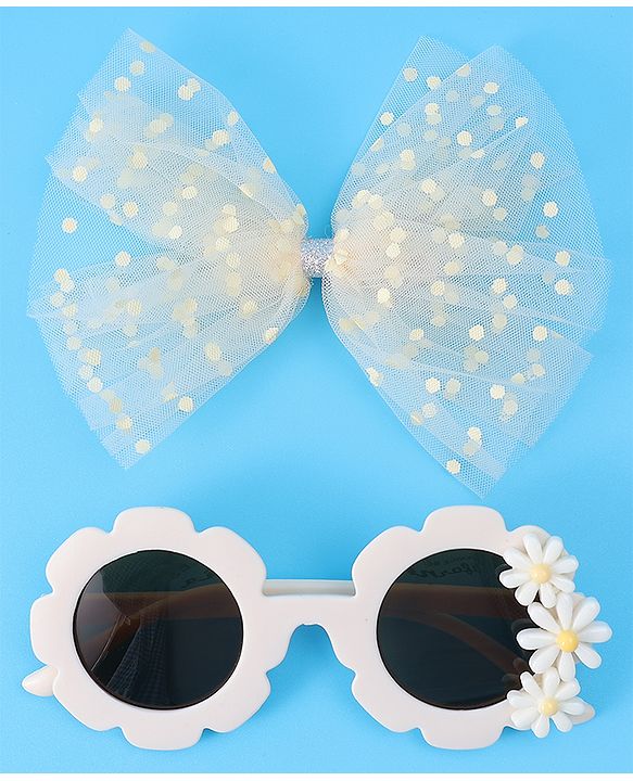 Babyhug Hair Accessories Combo Set Free Size with Bow Applique - Beige