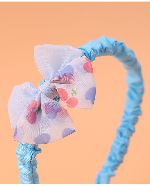 Babyhug Free Size Hair Bands With Bow Applique Pack of 2 - Yellow & Blue