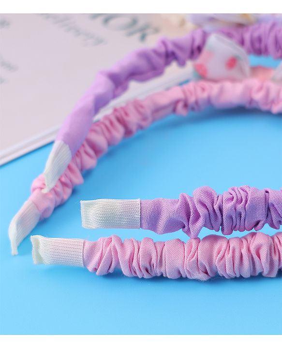 Babyhug Free Size Hair Bands With Bow Applique Pack of 2 - Yellow & Blue