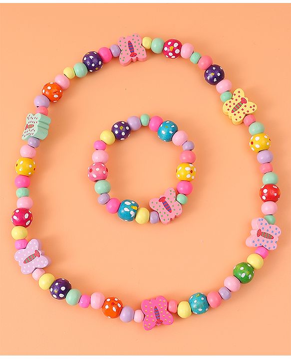 Babyhug Free Size Beads Jewellery Set - Pink