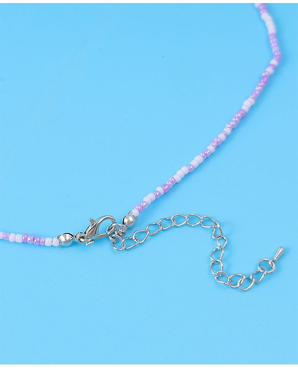Babyhug Necklace With Butterfly Applique - Purple & White