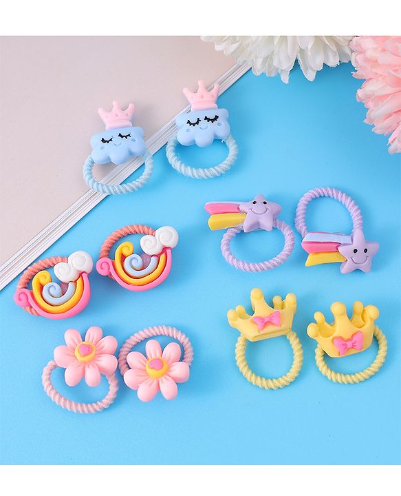 Babyhug Rubber Bands Free Size Pack of 10  - Multicolor