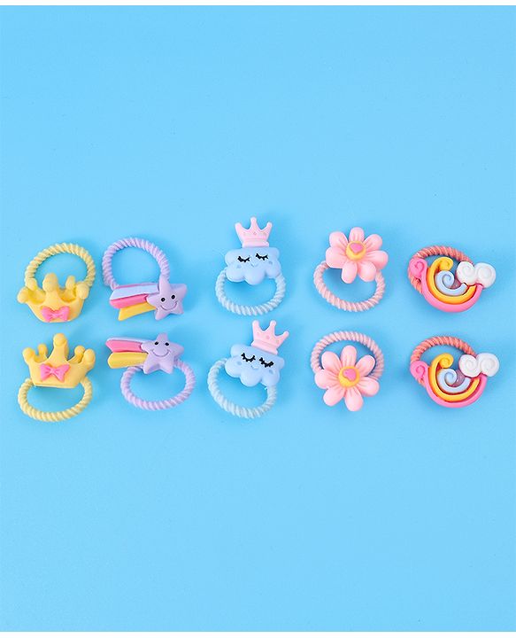Babyhug Rubber Bands Free Size Pack of 10  - Multicolor