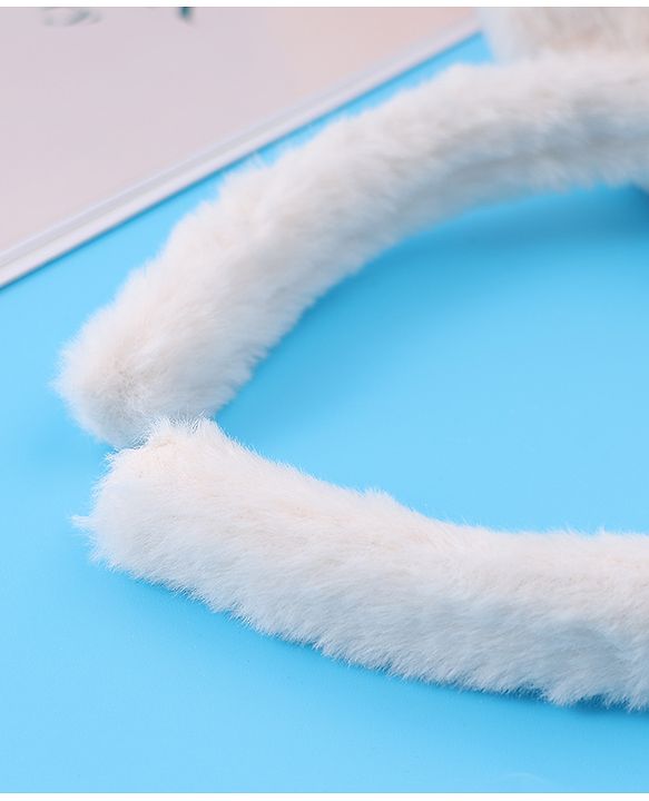 Babyhug Hair Band Bow Applique with Fur Free Size - White