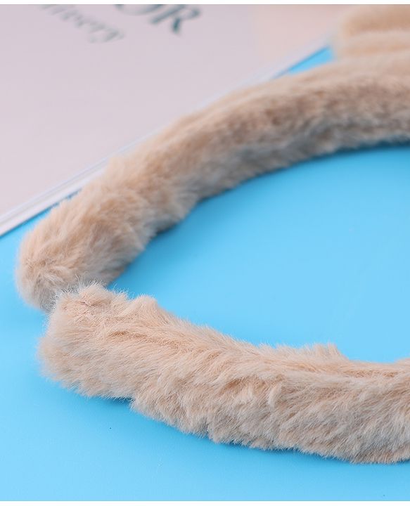 Babyhug Hair Band Bow Applique with Fur Free Size - White