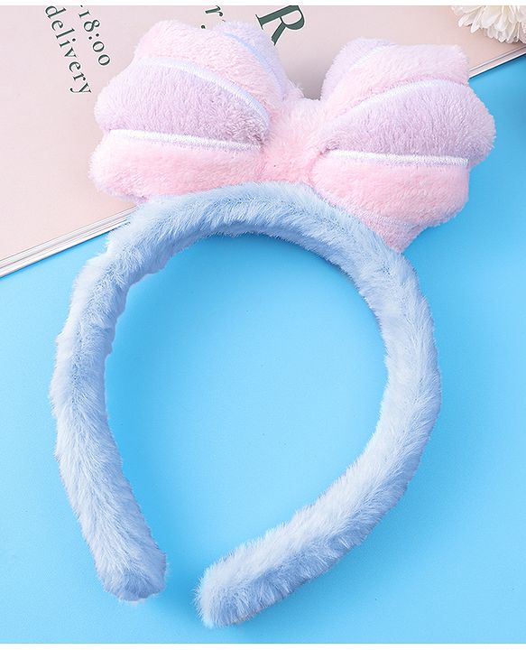 Babyhug Hair Band Bow Applique with Fur Free Size - Purple
