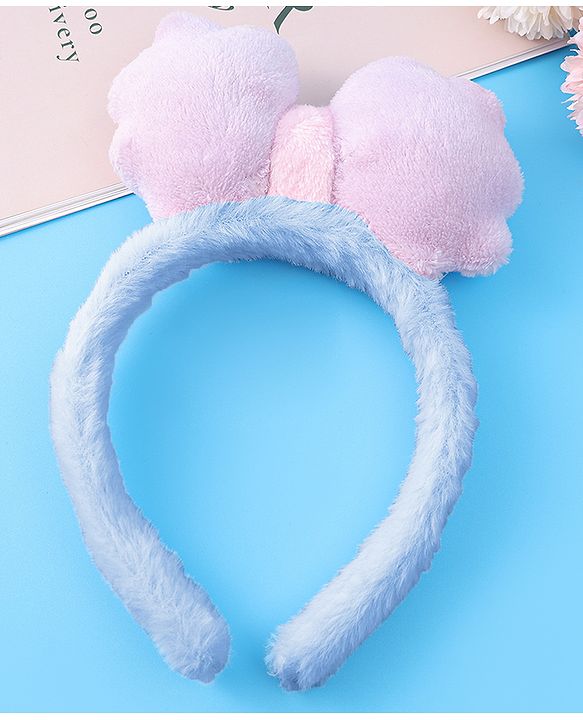 Babyhug Hair Band Bow Applique with Fur Free Size - Purple