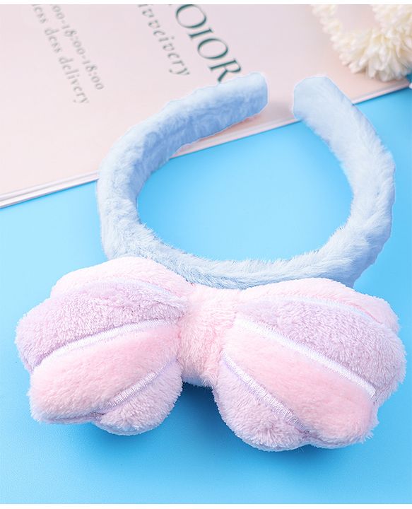 Babyhug Hair Band Bow Applique with Fur Free Size - Purple
