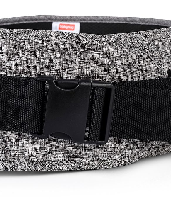 Babyhug Snug Rider Multi-function Hip Seat: Soft padded seat, Adjustable fit, Comfortable lumbar support, Secure fastening, and Two-way carrying for babies up to 15 kg  Grey
