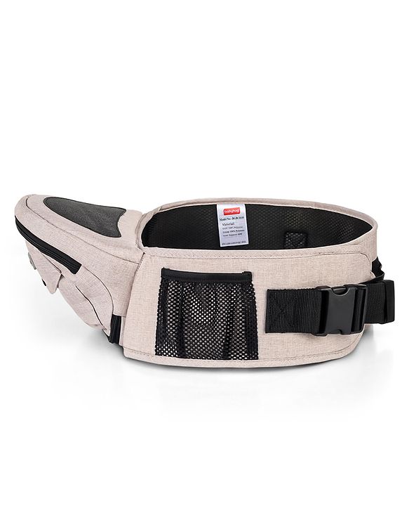 Babyhug Snug Rider Multi-function Hip Seat: Soft padded seat, Adjustable fit, Comfortable lumbar support, Secure fastening, and Two-way carrying for babies up to 15 kg  Grey
