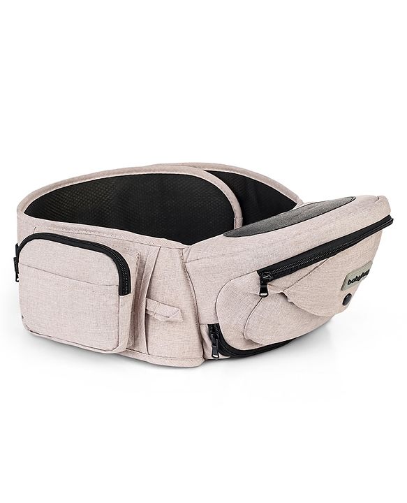 Babyhug Snug Rider Multi-function Hip Seat: Soft padded seat, Adjustable fit, Comfortable lumbar support, Secure fastening, and Two-way carrying for babies up to 15 kg  Grey