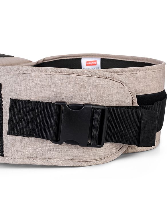 Babyhug Snug Rider Multi-function Hip Seat: Soft padded seat, Adjustable fit, Comfortable lumbar support, Secure fastening, and Two-way carrying for babies up to 15 kg  Grey