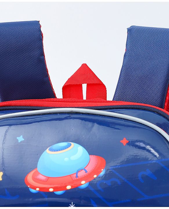 Babyhug Backpack With Space Theme Print Blue - Height 14.5 Inches