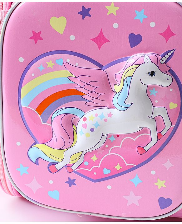 Babyhug Backpack With Unicorn Print Pink - Height 14.5 Inches