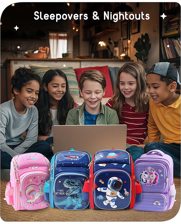 Babyhug School Backpack With Dino Print|1 Main Compartment, 2 Front Pockets, 2 side Bottle Pockets|Water Resistant|Long lasting and Durable Zippers | Comfortable back cushioning | For School, Travel and Outdoors|Blue- 14.5inches