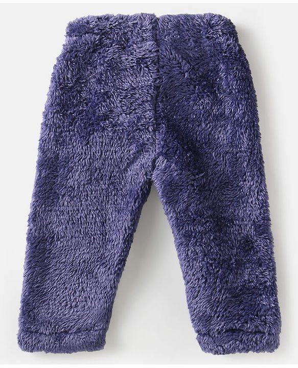 Babyhug Woven Full Sleeves Hooded Fur Winter Wear Suit with Colour Block Design - Navy Blue