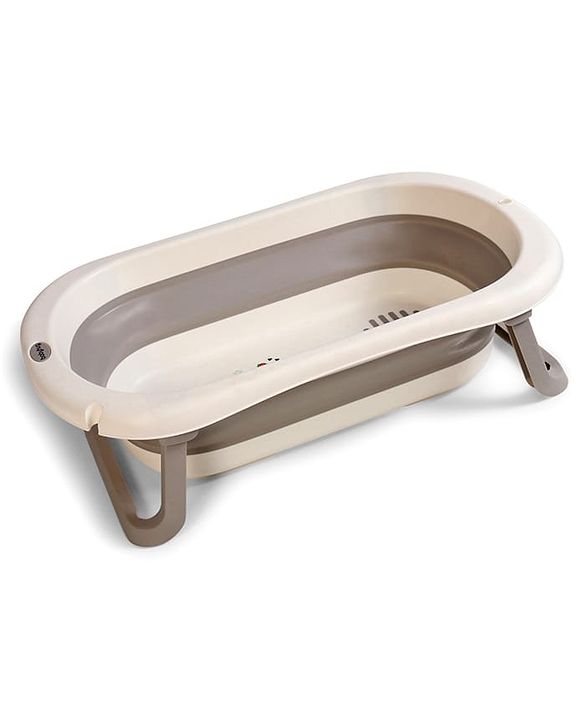 Babyhug Disney Foldable Baby Bathtub with Heat Sensitive Drain Plug & Mickey & Friends Graphics - White