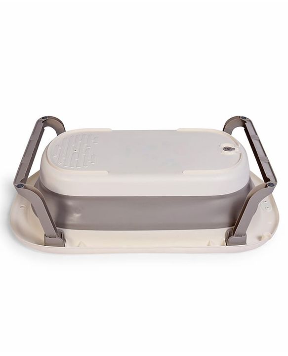 Babyhug Disney Foldable Baby Bathtub with Heat Sensitive Drain Plug & Mickey & Friends Graphics - White