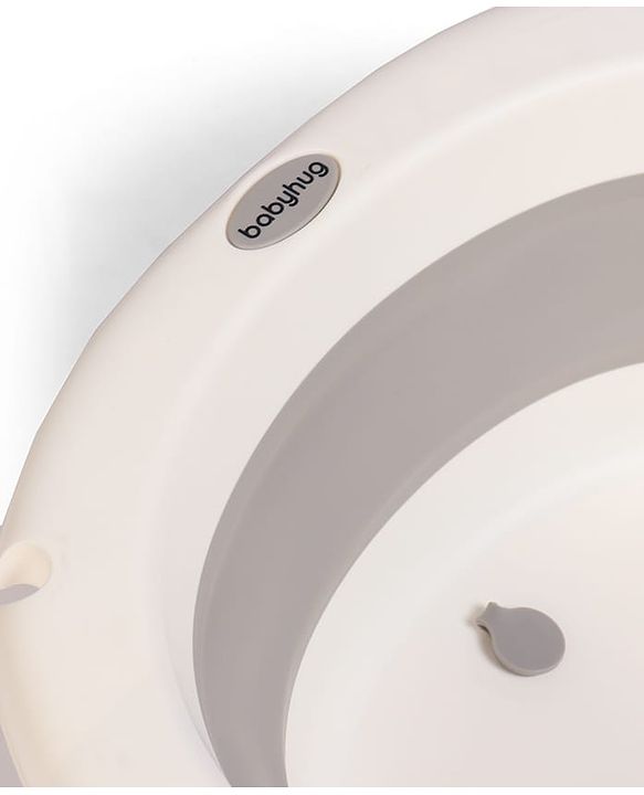 Babyhug Disney Foldable Baby Bathtub with Heat Sensitive Drain Plug & Mickey & Friends Graphics - White
