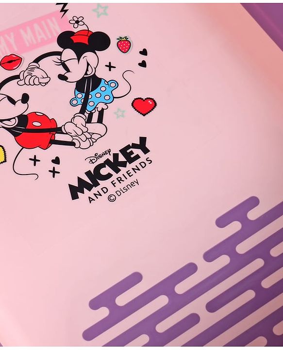 Babyhug Disney Foldable Baby Bathtub with Heat Sensitive Drain Plug & Mickey & Friends Graphics - White