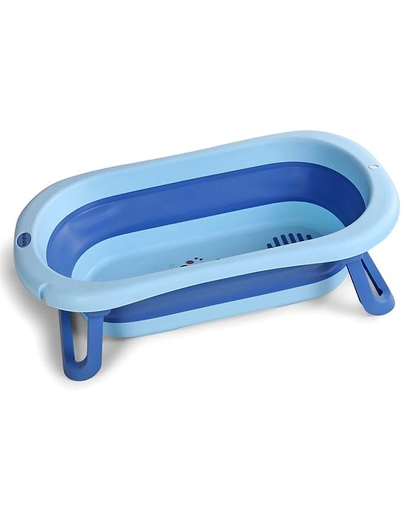 Babyhug Disney Foldable Baby Bathtub with Heat Sensitive Drain Plug & Mickey & Friends Graphics - White