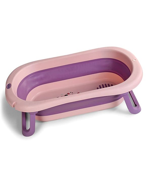 Babyhug Disney Foldable Baby Bathtub with Cushion & Mickey & Friends Graphics -White