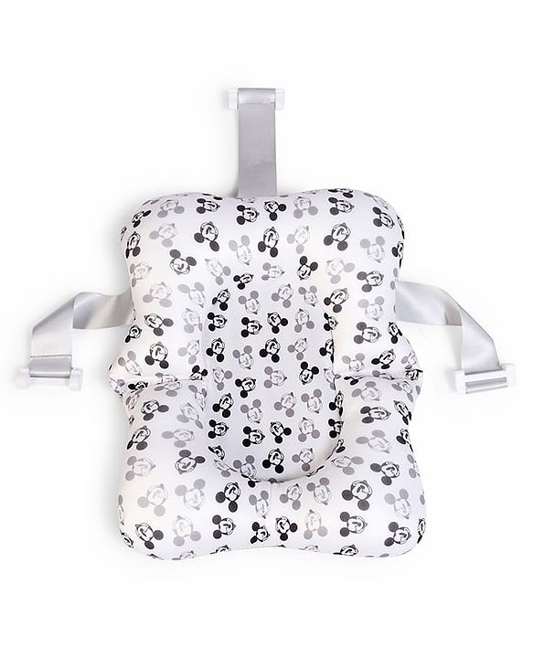 Babyhug Disney Foldable Baby Bathtub with Cushion & Mickey & Friends Graphics -White