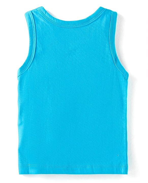 Babyhug 100% Cotton Knit Sleeveless Antibacterial Sando Striped Star & Shark Print Pack of 5 - Navy Orange & White