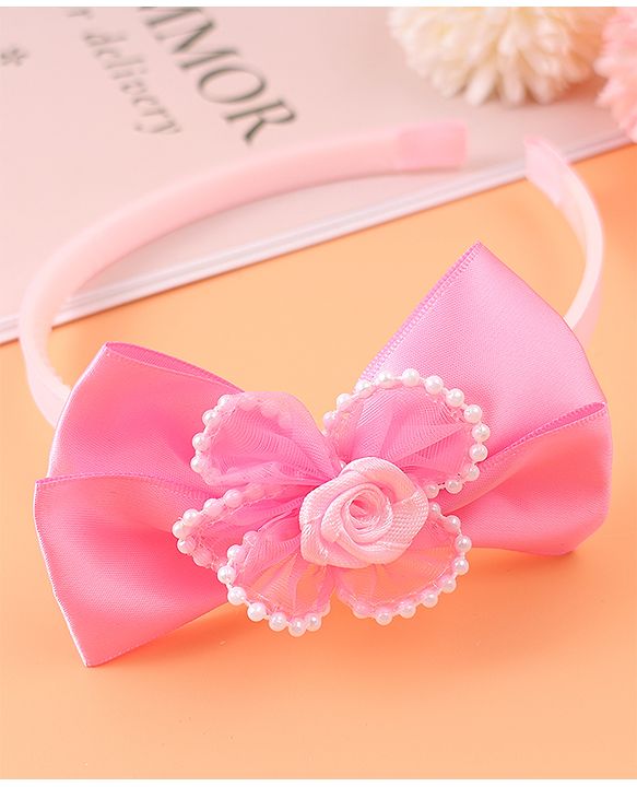 Babyhug Hair Accessories Combo Sets with Bow Applique - Pink