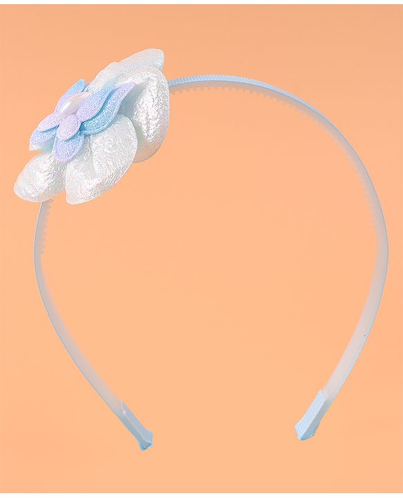 Babyhug Hair Accessories Combo Set Free Size with Floral Applique - Sky Blue