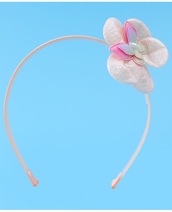 Babyhug Hair Accessories Combo Set Free Size with Floral Applique - Peach