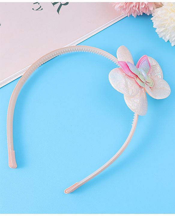 Babyhug Hair Accessories Combo Set Free Size with Floral Applique - Peach