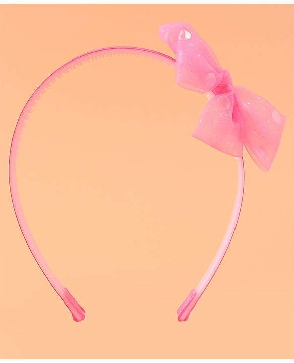 Babyhug Headband & Clip Combo Set Free Size with Floral Applique - Fuchsia