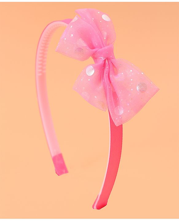 Babyhug Headband & Clip Combo Set Free Size with Floral Applique - Fuchsia