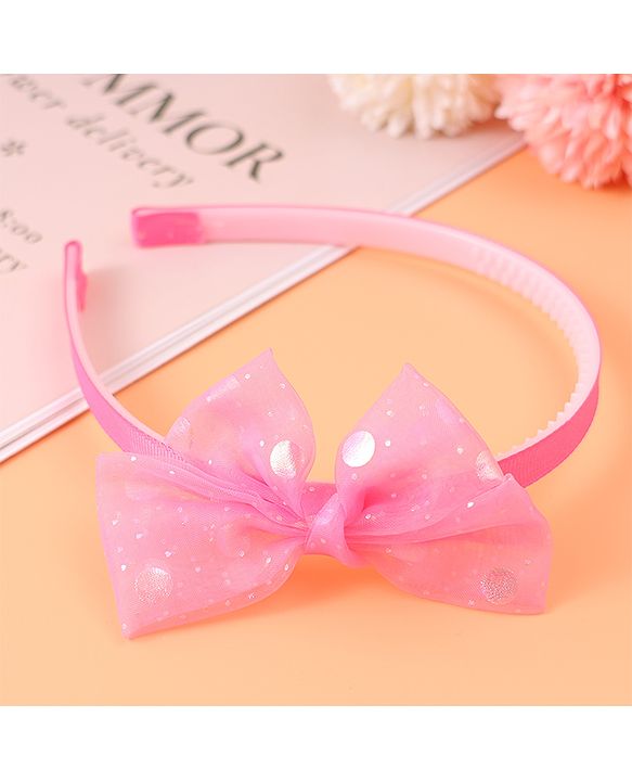 Babyhug Headband & Clip Combo Set Free Size with Floral Applique - Fuchsia