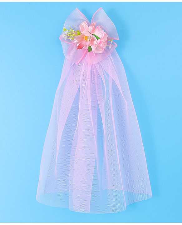 Babyhug Kids Veil With Floral Applique Free Size - Pink
